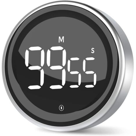 Timer da cucina digitale con cronometro e funzione conto alla rovescia, cassa in lega di alluminio, modalità di visualizzazione