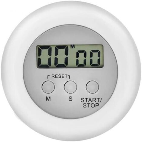 Timer da cucina elettronico con magneti, conto alla rovescia / controllo cottura / allarme / spegnimento regolabile / strumento di gestione del tempo / batteria inclusa, bianco