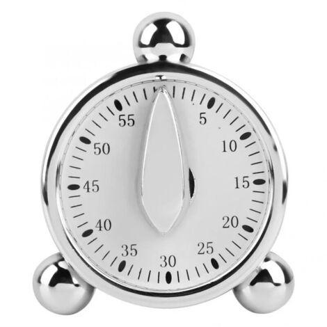 Timer da cucina KZQ da 60 minuti, timer meccanico per cucinare, cuocere al forno, promemoria visivi per il conto alla rovescia, sveglia, timer in acciaio inossidabile per progetti