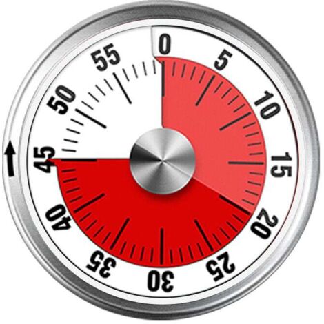 Timer da cucina meccanico magnetico - Conto alla rovescia visivo di 60 minuti con allarme acustico per bambini e adulti che cucinano, cuociono al forno, grigliano e cuociono a vapore