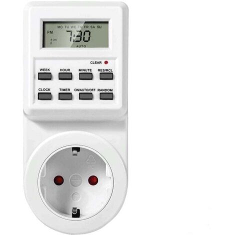 Timer digitale per presa elettrica, presa programmabile con interruttore e ciclo di ripetizione, presa con timer per conto alla rovescia, presa con timer programmabile con LCD, consente di risparmiare