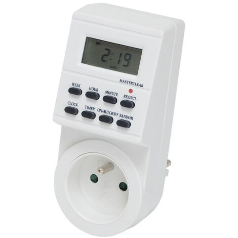 Timer elettronico 7 giorni - Programmazione settimanale - 16A - AC230V - IP20