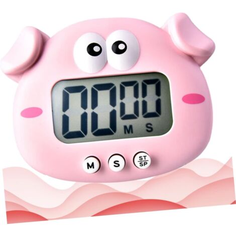 Timer elettronico a forma di maialino, timer multifunzione senza batteria per cucina, studio e lavoro, pratico timer per la cottura e la gestione