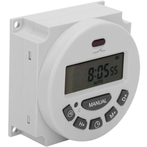 Timer elettronico programmabile con microcomputer KZQ L701-12V con display LCD digitale (6 x 6 x 3,2 cm)