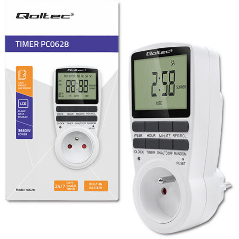 Timer elettronico Qoltec PC0628 3680W 16A LCD