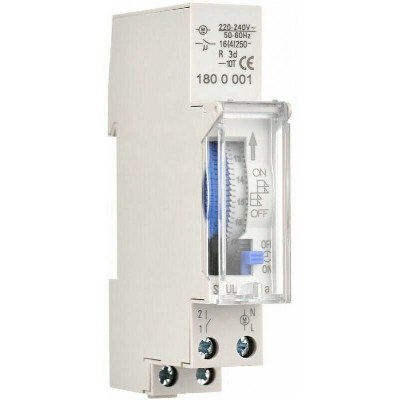 Timer meccanico 24 ore, timer 15 minuti, montaggio su guida, batteria integrata, SUL180a AC220-240V