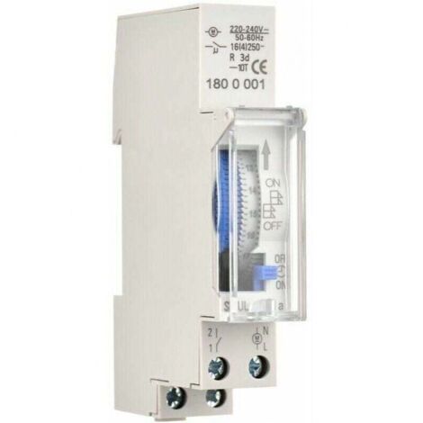 Timer meccanico 24 ore, timer 15 minuti, montaggio su guida, batteria integrata, SUL180a AC220-240V