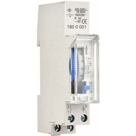 Timer meccanico 24 ore, timer minimo 15 minuti, montaggio su guida, batteria integrata, SUL180a AC220-240V grigio - SUL180a AC220-240V grigio TRIMEC