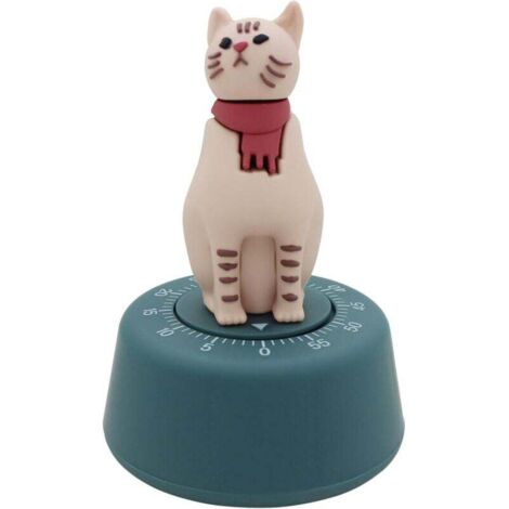 Timer meccanico a forma di gatto Timer da cucina a forma di gatto (giallo)