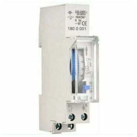 Timer meccanico da 24 ore, timer minimo da 15 minuti, montaggio su guida DIN, batteria integrata, SUL180a AC220-240V Grigio - SUL180a AC220-240V Grigio