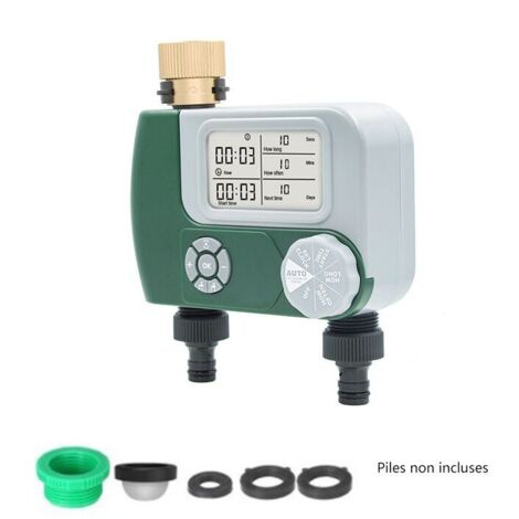 Timer per irrigatori, timer per rubinetto da giardino, timer programmabile per l'acqua con ritardo pioggia/manuale/automatico per sistema di irrigazione