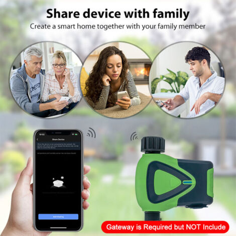 Timer per irrigazione automatico/manuale, timer per irrigazione da giardino, timer per rubinetto con ritardo pioggia/impermeabile IP66