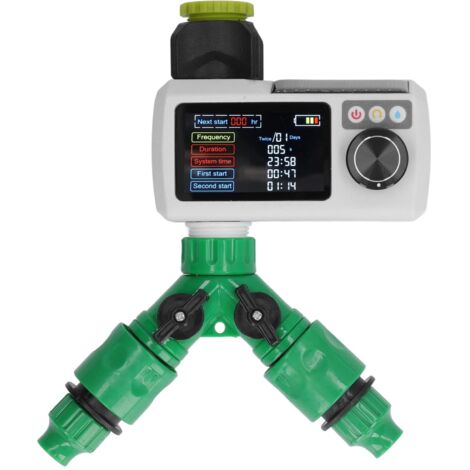 Timer per irrigazione solare Batteria ricaricabile Ni MH da 1,2 V Rilevamento pioggia Doppio connettore Irrigatore automatico da giardino