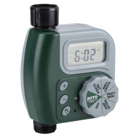 SNQ Timer per irrigazione, timer elettronico automatico per irrigazione da giardino, timer per rubinetto del tubo flessibile impermeabile con display LCD per aiuole esterne