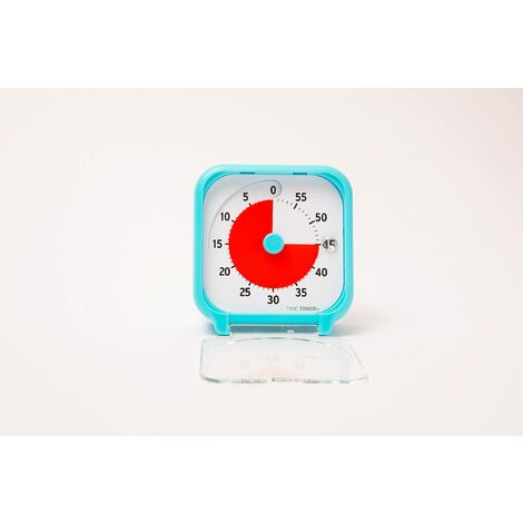 Timer piccolo, timer visivo blu turchese, timer conto alla rovescia di 60 minuti per aule per bambini, riunioni, timer da cucina, uffici e strumento per l'istruzione domestica con funzionamento silenz