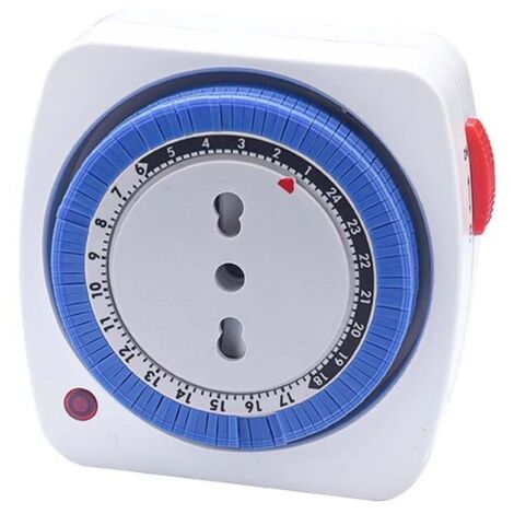 Timer Presa Elettrica Regolabile 24 Ore Con Spina 16A Presa Bipasso 10/16A Max 3500W Dimensione Compatto