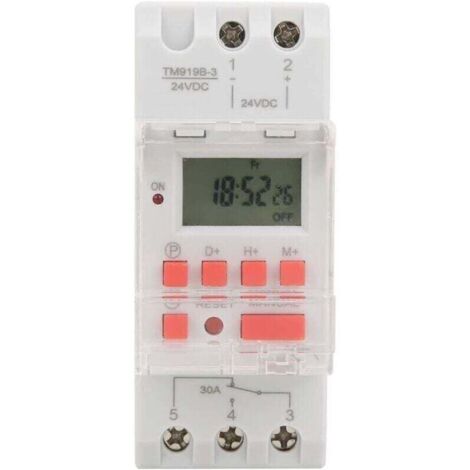 Timer settimanale DC 24V 30A 12/24 ore con LCD, interruttore, relè di controllo programmabile, timer, accensione/spegnimento