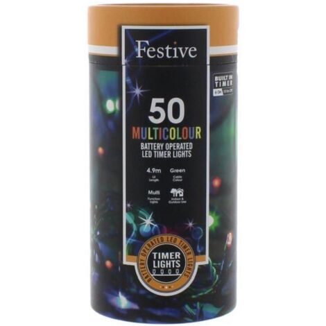 Timer string lights - Multicolour - 50 LEDs (P032197)