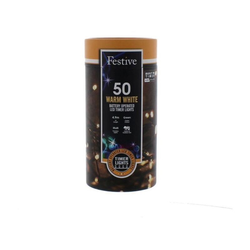 Timer String Lights - Warm White - 50 Leds (P032196)
