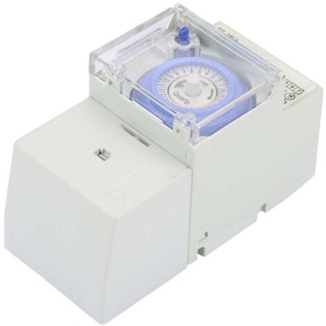 Timer Ulisem 24 ore, timer per guida DIN, timer meccanico/manuale 110-230 V, per illuminazione