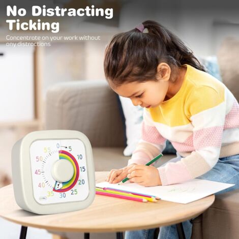Timer visivo per bambini, timer per bambini e conto alla rovescia di 60 minuti, timer per bambini con motivo arcobaleno per cucina, aula, riunioni