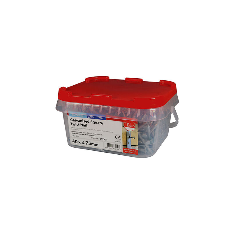 Timco - Square Twist Nails - Galvanised (Size 40 x 3.75 - 2.5 Kilograms)