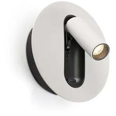 TIMIT lector de pared blanco orientable USB con interruptor 62760