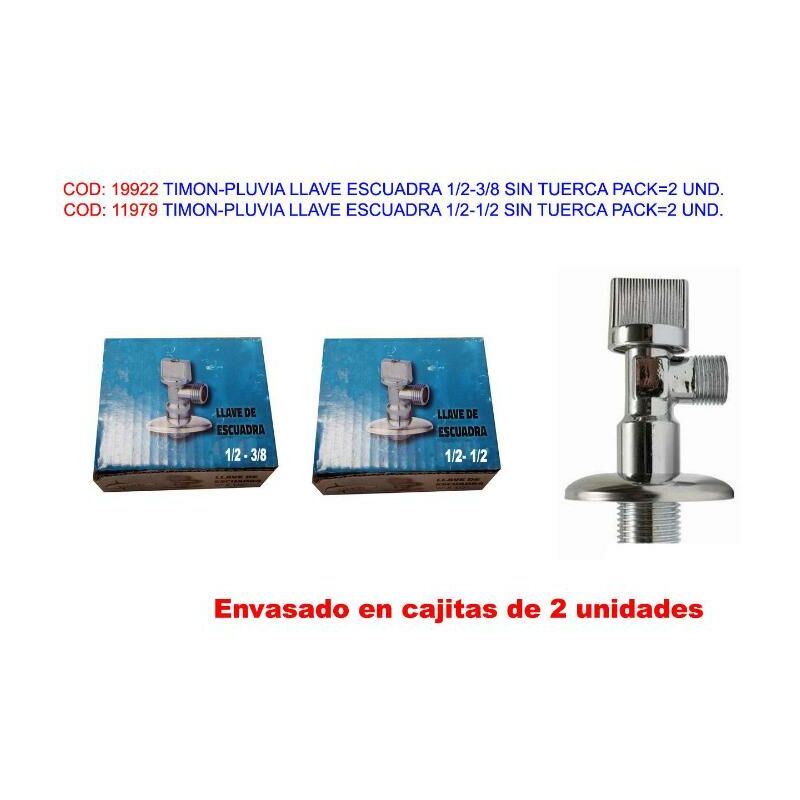 

timon-pluvia llave escuadra 1-2-3-8 s-tuerc pack 2 u - Mibricotienda