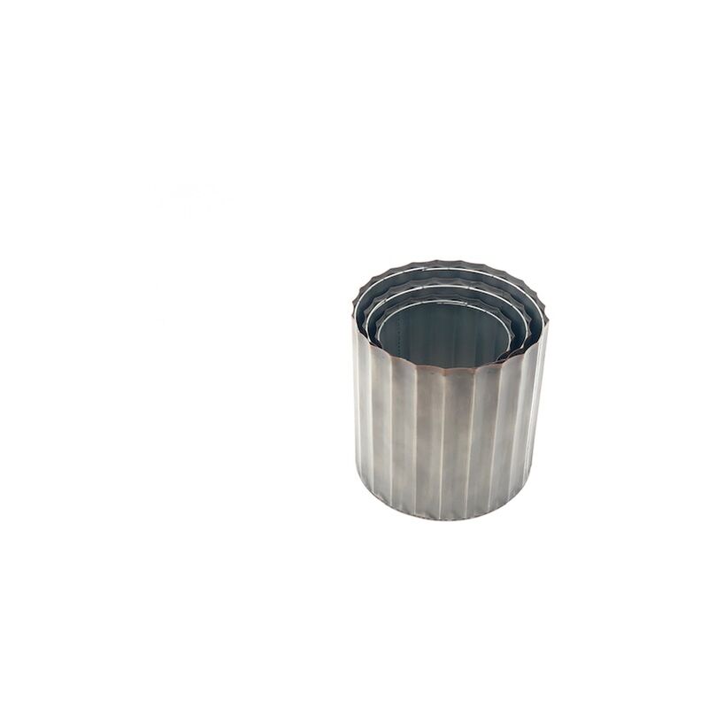 Image of Tin Tall Round Pot Grey D19 H15