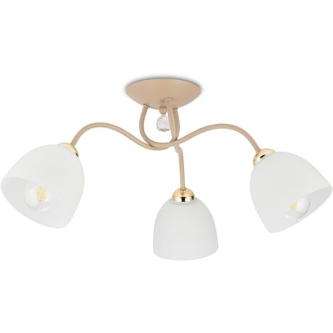 Tina Beige Glas-Deckenleuchte 3xE27