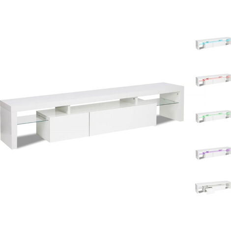Tina" Soporte para TV LED lacado - 187,5 x 34 x 38 cm - Blanco
