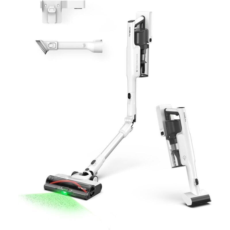 Tineco Pure One A50S Cordless Stick Vacuum Cleaner, Flex Battery Vacuum 70 Min , 3Dsense Power Brush, Purecyclone Technol. 1L Dust Container, 185W Suction Power for Coarse Dirt & Pet Hair