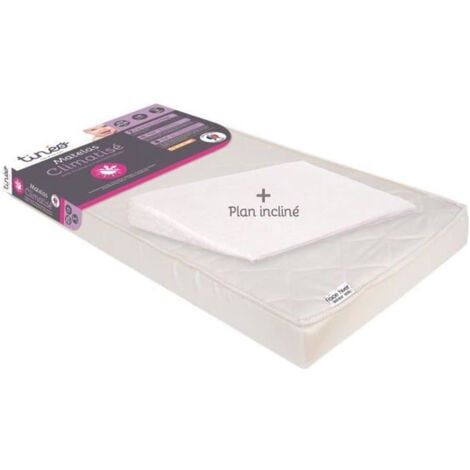 TINEO Matelas climatise 60x120 cm + plan incline 15 lot