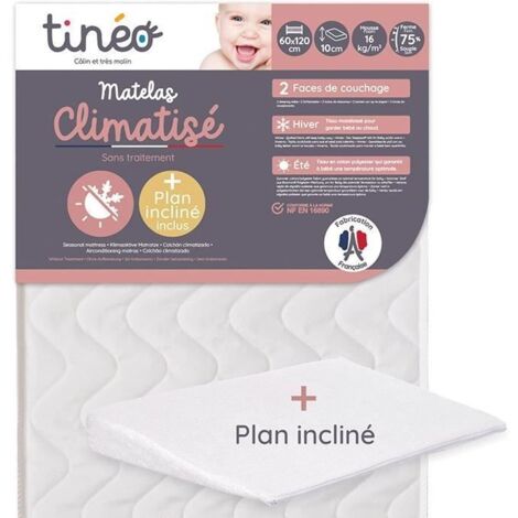 TINEO Materasso Climatizzato 60x120 cm + Piano Inclinato 15° incluso