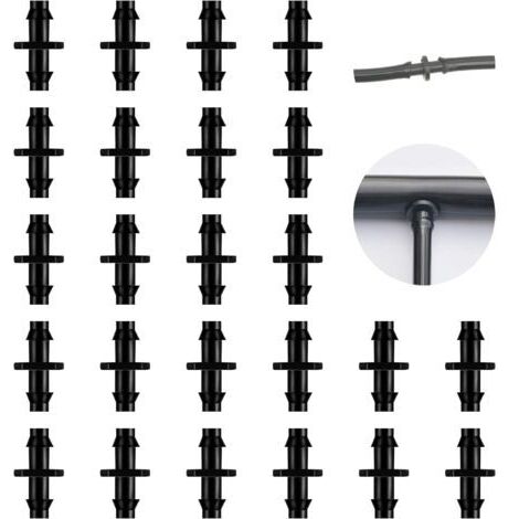 Tinor – Lot de 200 connecteurs d'irrigation goutte à goutte – Joints droits 6.7mm – Tubes compatibles 4/7 pouces – Installation facile sans outils