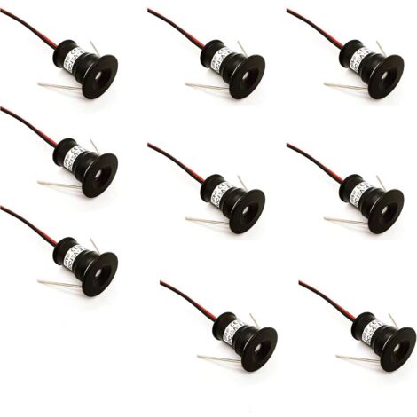 Tinor – Lot de 9 mini spots LED encastrables 12V 1W – IP65 pour cuisine, escalier, placard, couloir – Blanc chaud/froid – Angle 120°