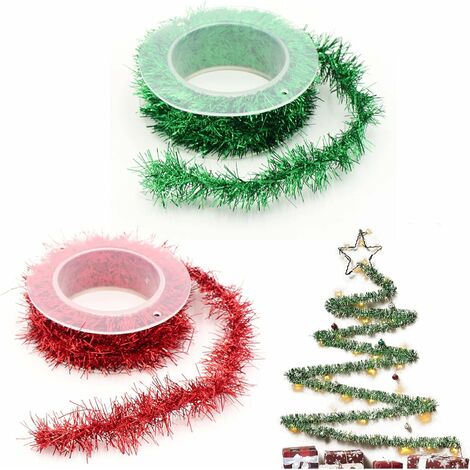 SHATCHI Metallic 24ft Red Hanging Bead Garland Christmas Tree Xmas Home  Room Decor Party Tinsel String Chain