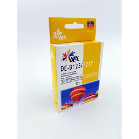 Tinta amarilla Wox Brother LC-123Y/LC-121Y de repuesto para LC123Y/LC121Y