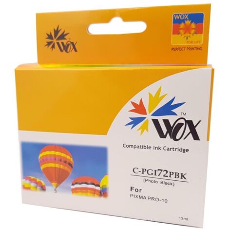 Tinta fotográfica negra Wox Canon PGI72PBK de repuesto 6403B001 PGI-72PBK