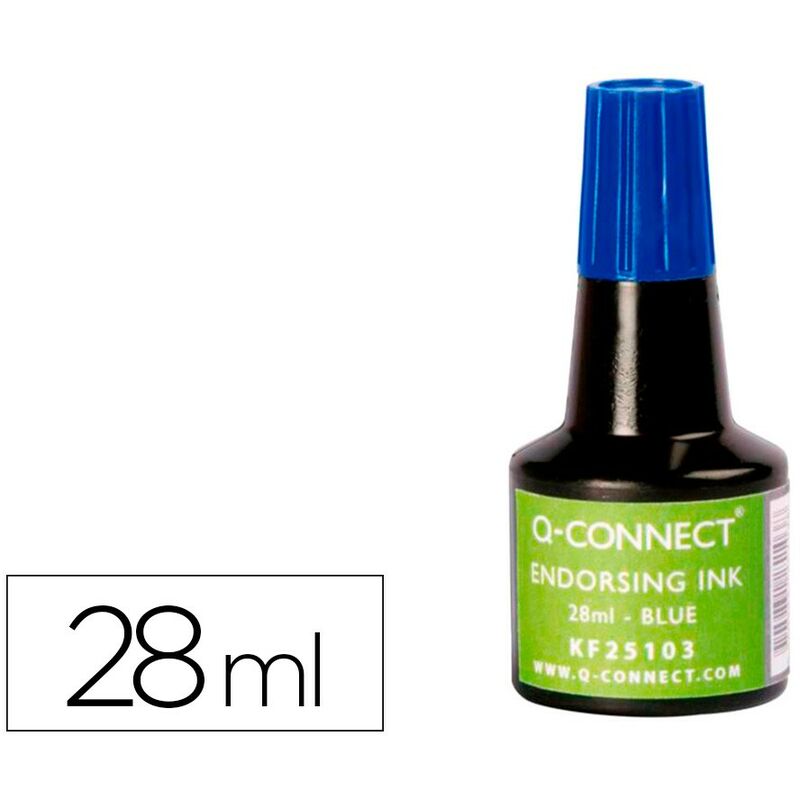 

Tinta tampon q-connect azul frasco de 28 ml