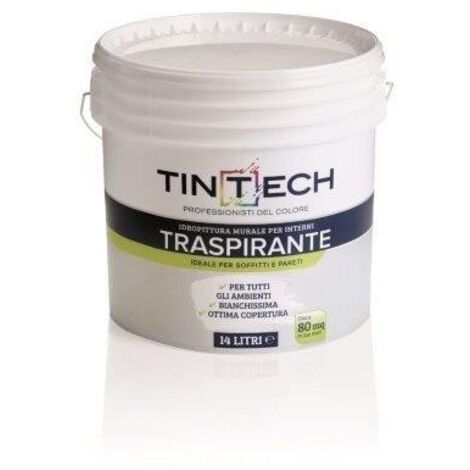 Tintech Idropittura Traspirante 14 l - Bianco Opaco - Pittura Interni