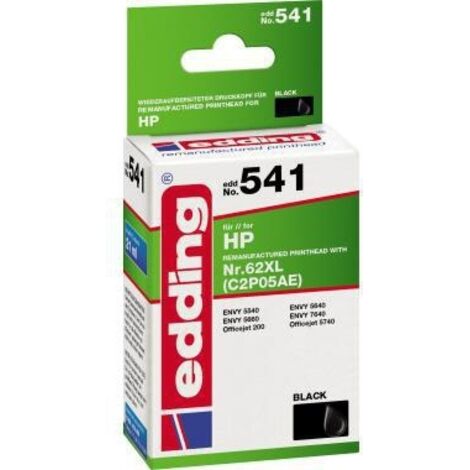 Tintenpatrone kein Originalzubehör Kompatibel mit: HP 62XL EDD-541 ca. 765 Seiten schwarz 21ml