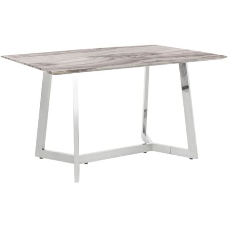 TintoBanc de salle à manger en tissu gris avec pieds en métal noir