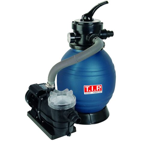 T.I.P. 30308 SPF 250 F Set di filtri per pisci, sistema di filtraggio a sabbia, fino a 6000 l/h, colore blu e nero