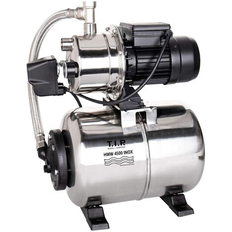 T.I.P. HWW 4500 INOX Pompe surpresseur - 4.350 L/u - 1200W - Hauteur de refoulement 50 m - Inox - Reservoir 22L - Mise en marche / arrêt automatique