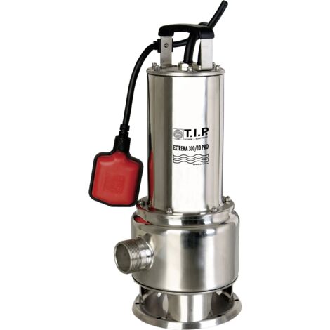 T.I.P. – Pompe submersible 30072 – Débit 19500 l/h – Hauteur de refoulement 10,5 m – Acier inoxydable – Turbine Vortex pour eaux chargées