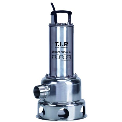T.I.P. – Pompe submersible eau sale professionnelle – Débit 42 000 l/h – Hauteur de refoulement 16 m – Acier inoxydable – Température max 95°C
