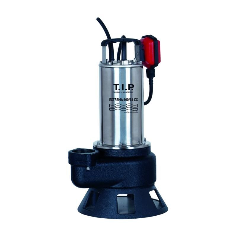 Pompe de chantier pour eaux usées tip - acier inoxydable, 36 000 l/h, hauteur de refoulement 14 m, corps en fonte, jusqu&39à 95°C, Extrema 600/14 cx,