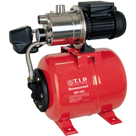 T.I.P. – Pompe surpresseur 3.600 L/u – 650W – Hauteur de refoulement 40 m – Réservoir inox 18L – Pression ajustable 2/3 bars