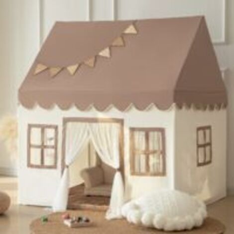Tipi enfant avec coussins et lumières LED – Tente de jeu intérieure 132x119cm – Tissus texturés – Pour coin lecture ou soirées pyjama